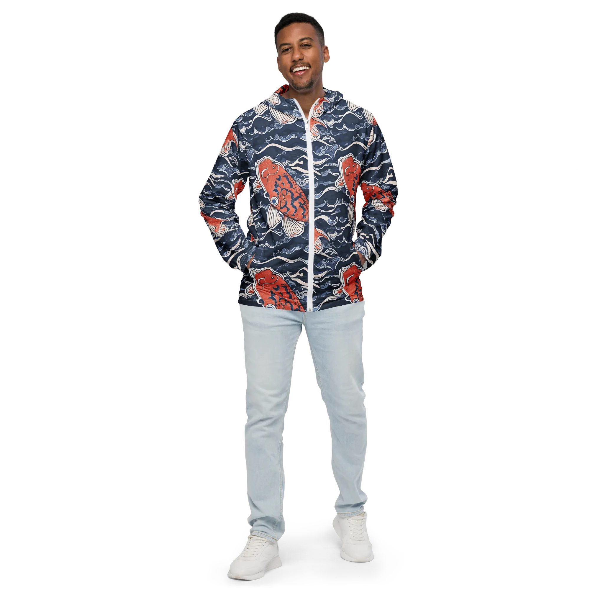 Vermilion Tide on Men's Windbreaker — Front