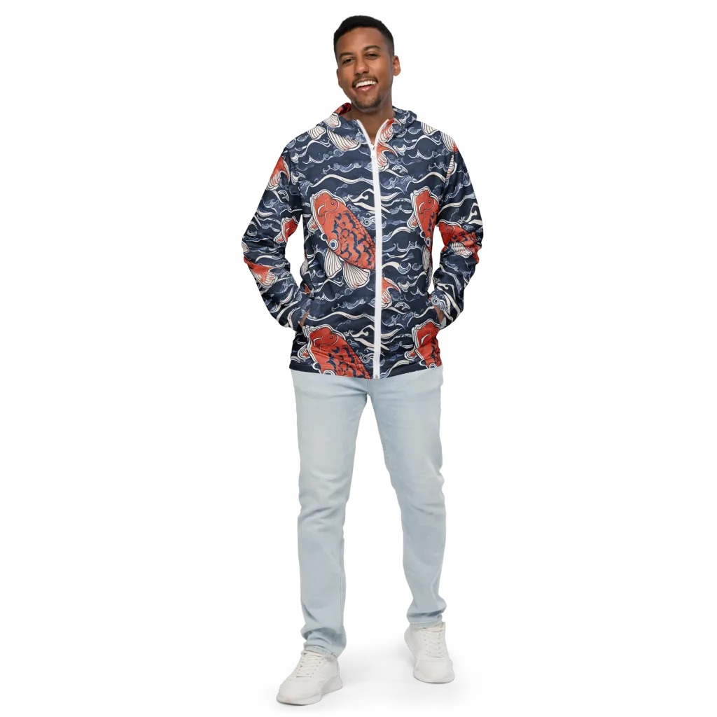 Vermilion Tide on Men's Windbreaker — Front