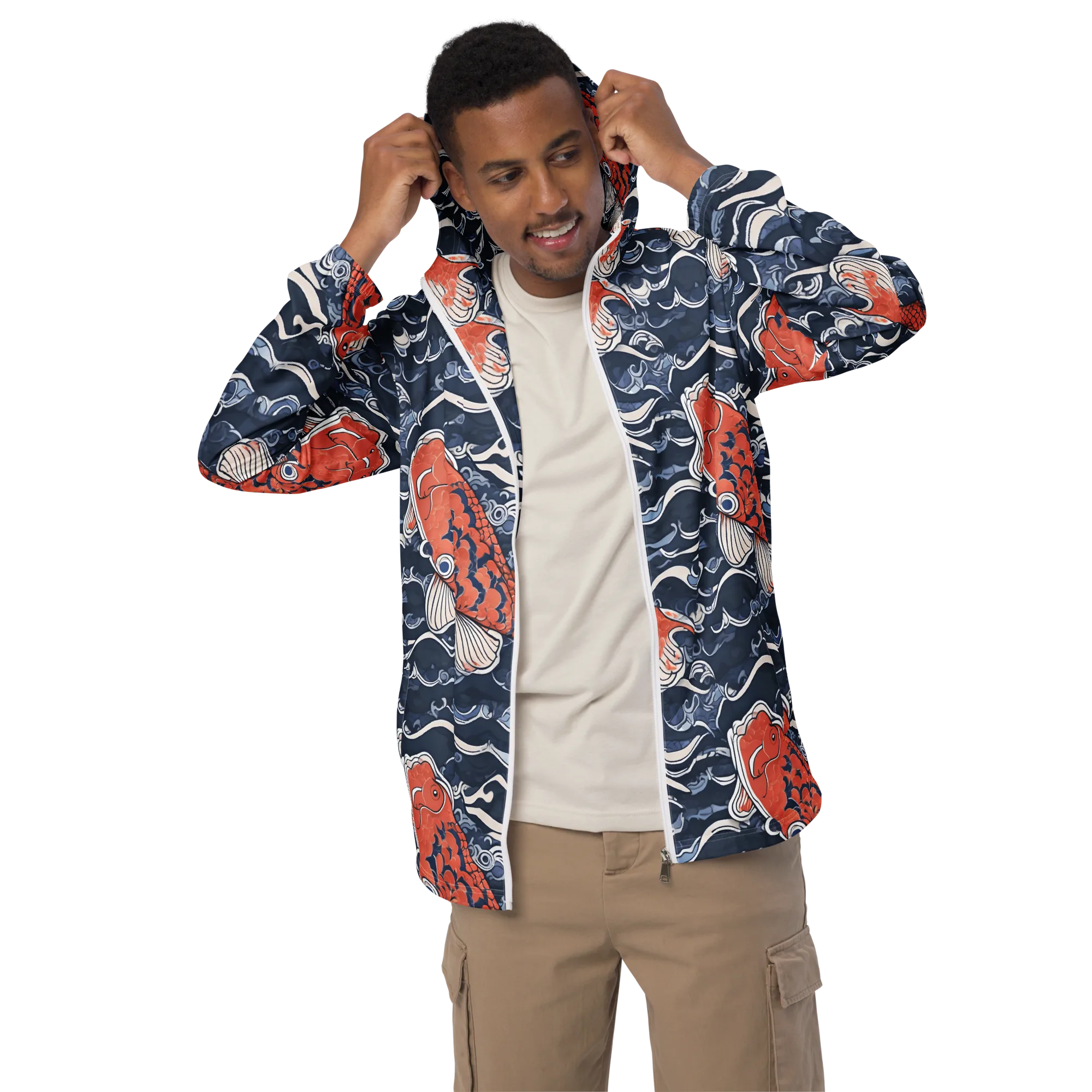 Vermilion Tide on Men's Windbreaker — Front 2