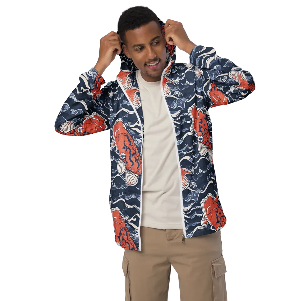 Vermilion Tide on Men's Windbreaker — Front 2