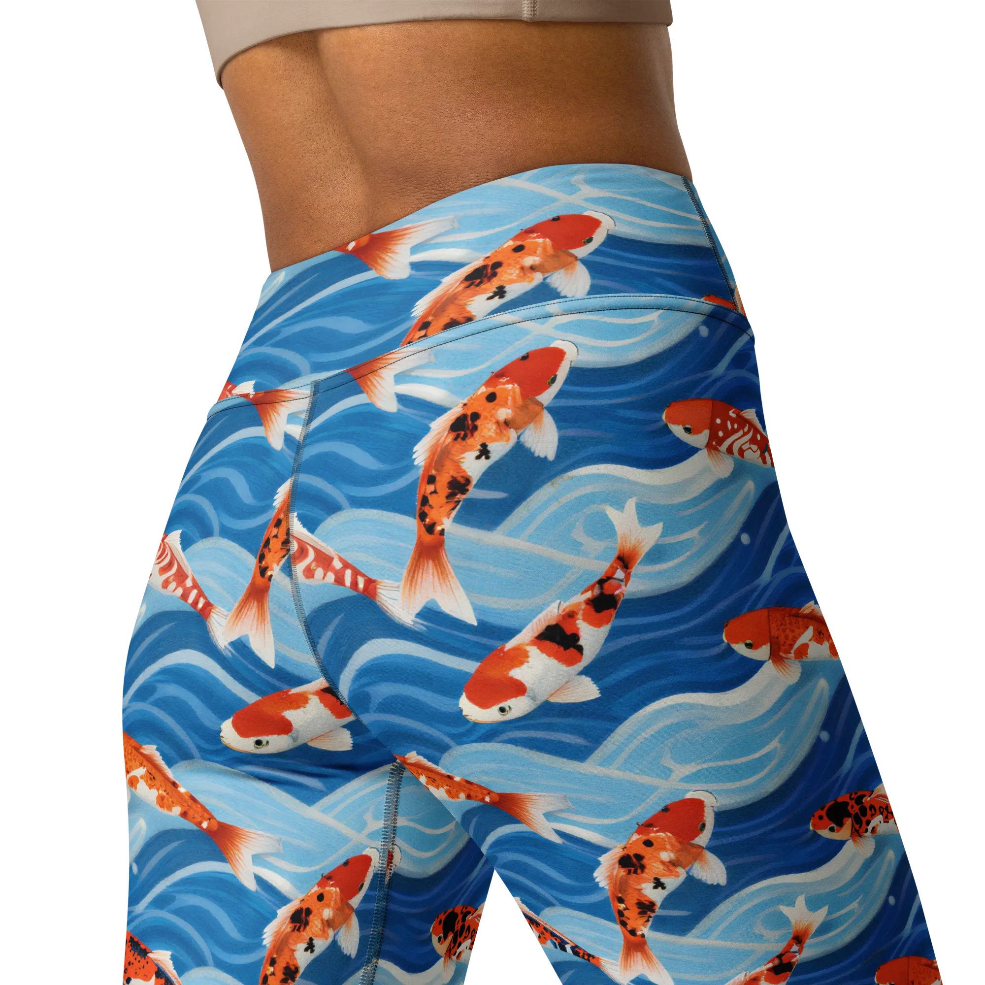 Crimson Drift on Yoga Leggings — Back 2