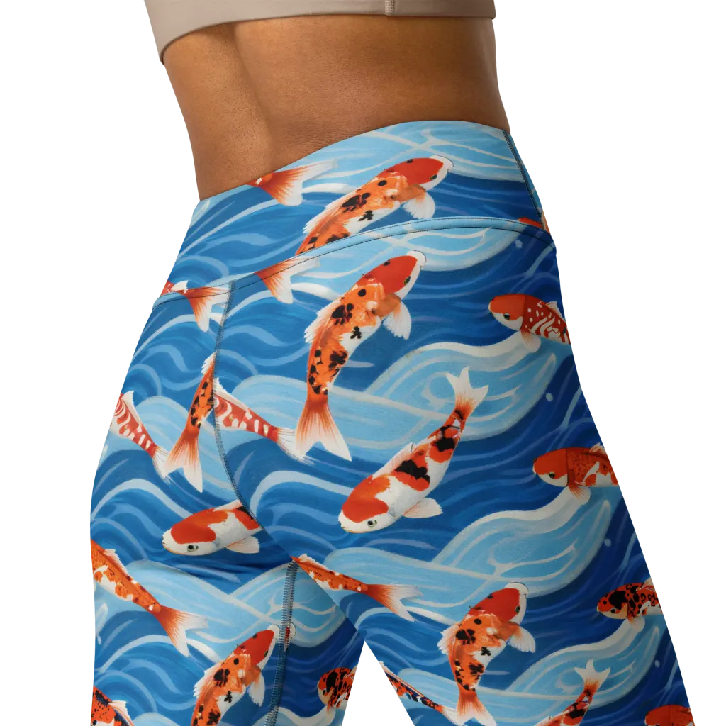 Crimson Drift on Yoga Leggings — Back 2