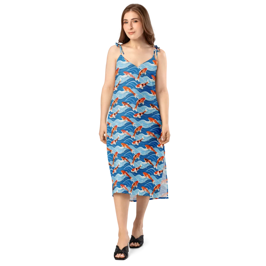 Crimson Drift on Slip Dress — Front