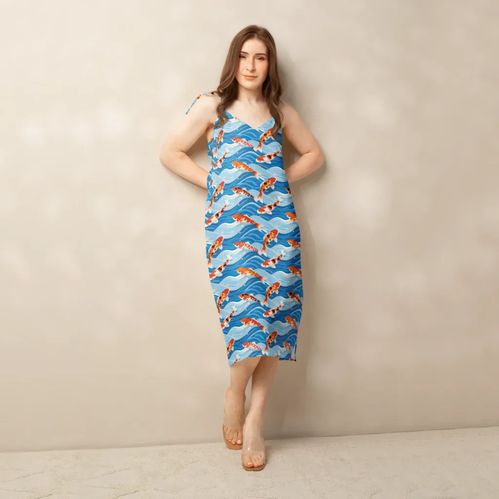 Crimson Drift on Slip Dress — Back print
