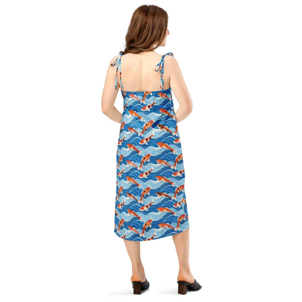 Crimson Drift on Slip Dress — Back