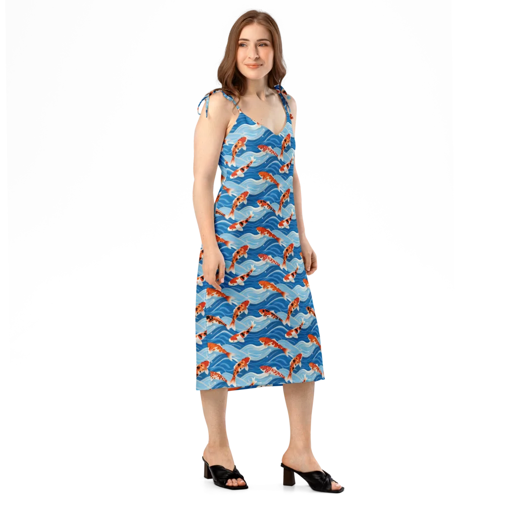Crimson Drift on Slip Dress — Right Front