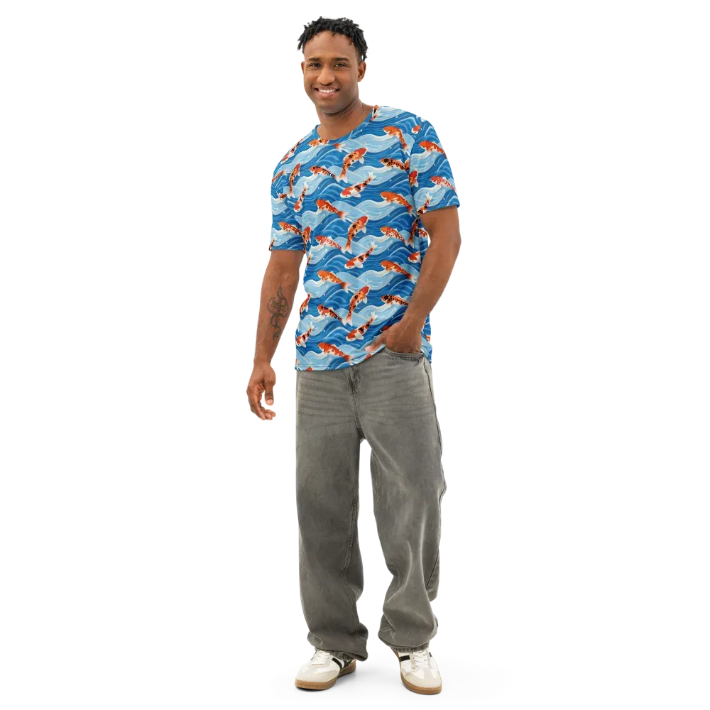 Crimson Drift on Men's Cotton Crew Neck T-Shirt — Front