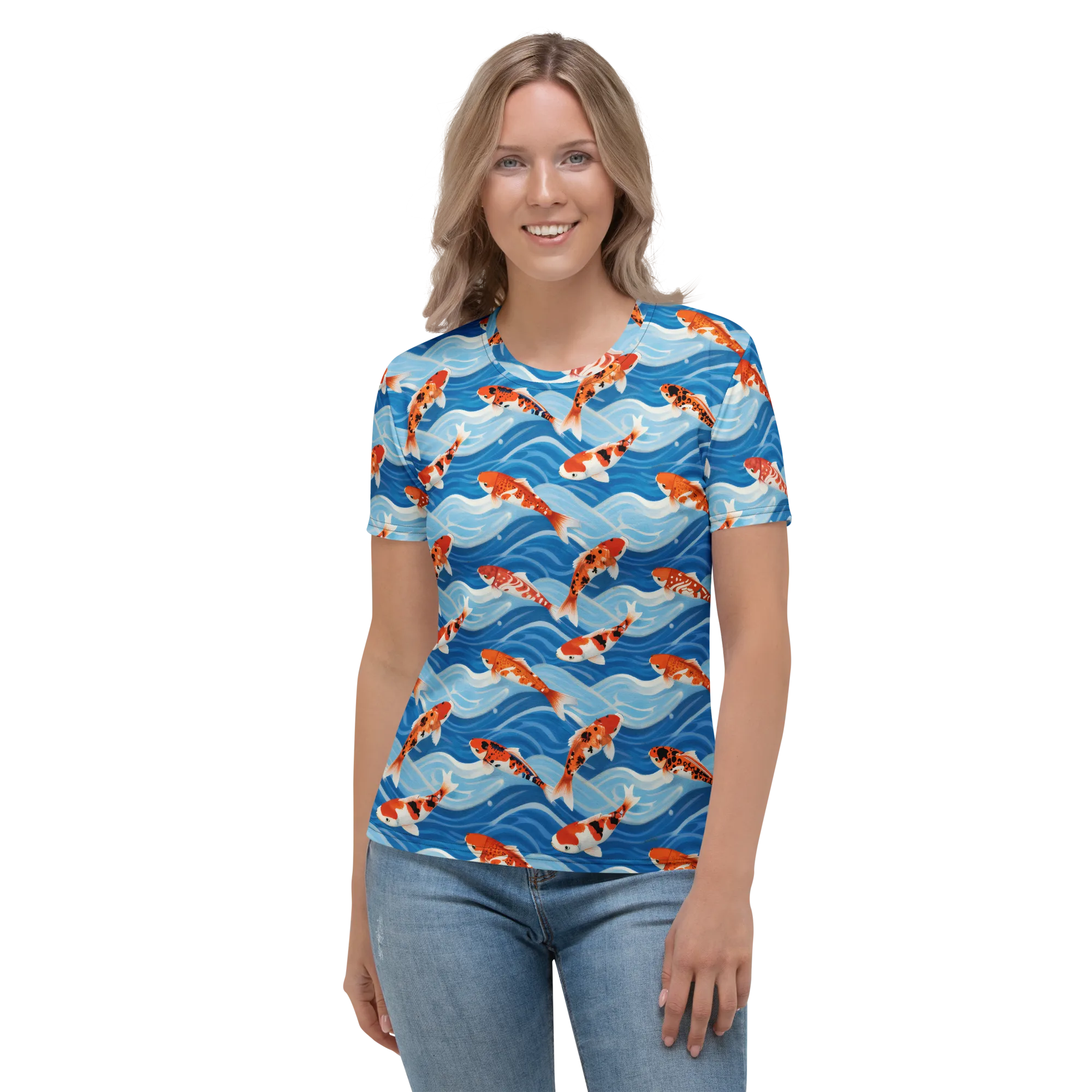 Crimson Drift on Women's Crew Neck T-Shirt — Front