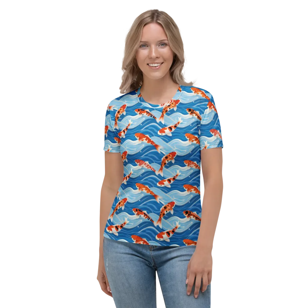 Crimson Drift on Women's Crew Neck T-Shirt — Front