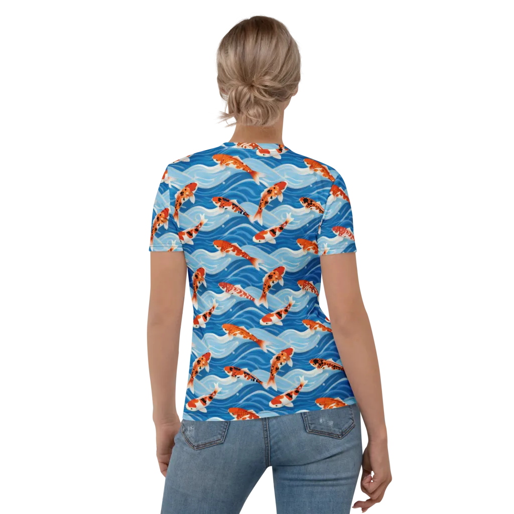 Crimson Drift on Women's Crew Neck T-Shirt — Back