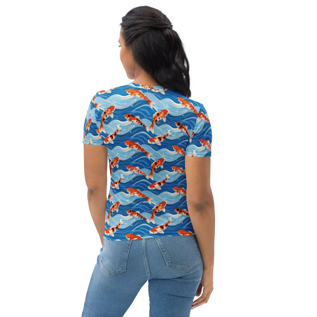 Crimson Drift on Women's Crew Neck T-Shirt — Back print