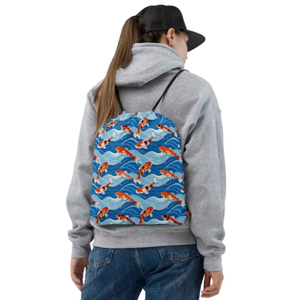 Crimson Drift on Drawstring Bag — Front