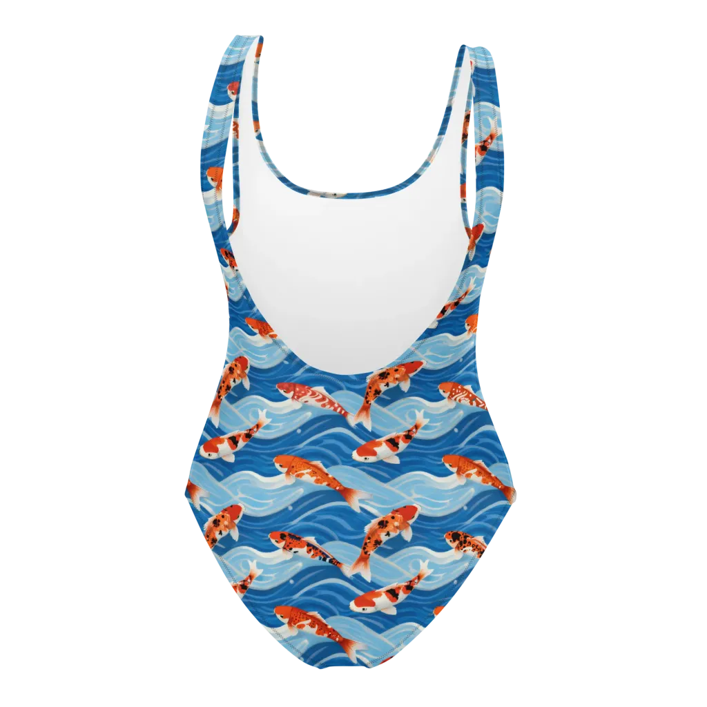 Crimson Drift on One-Piece Swimsuit — Back print