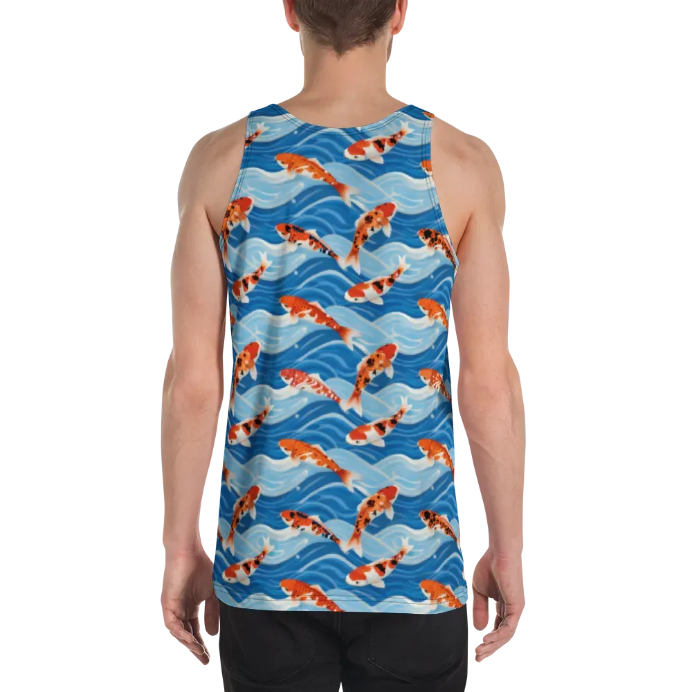 Crimson Drift on Men's Tank Top — Back