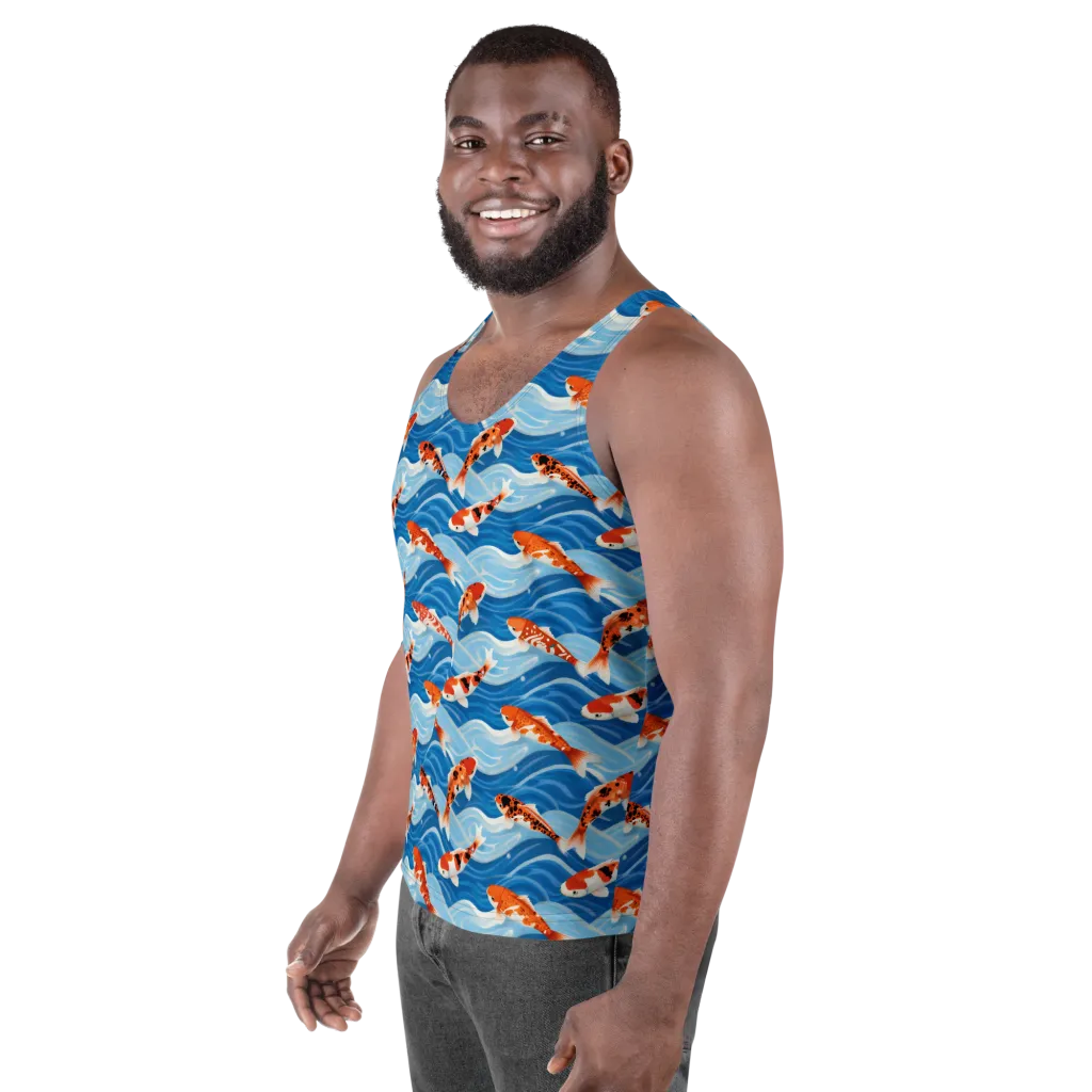 Crimson Drift on Men's Tank Top — Left Front