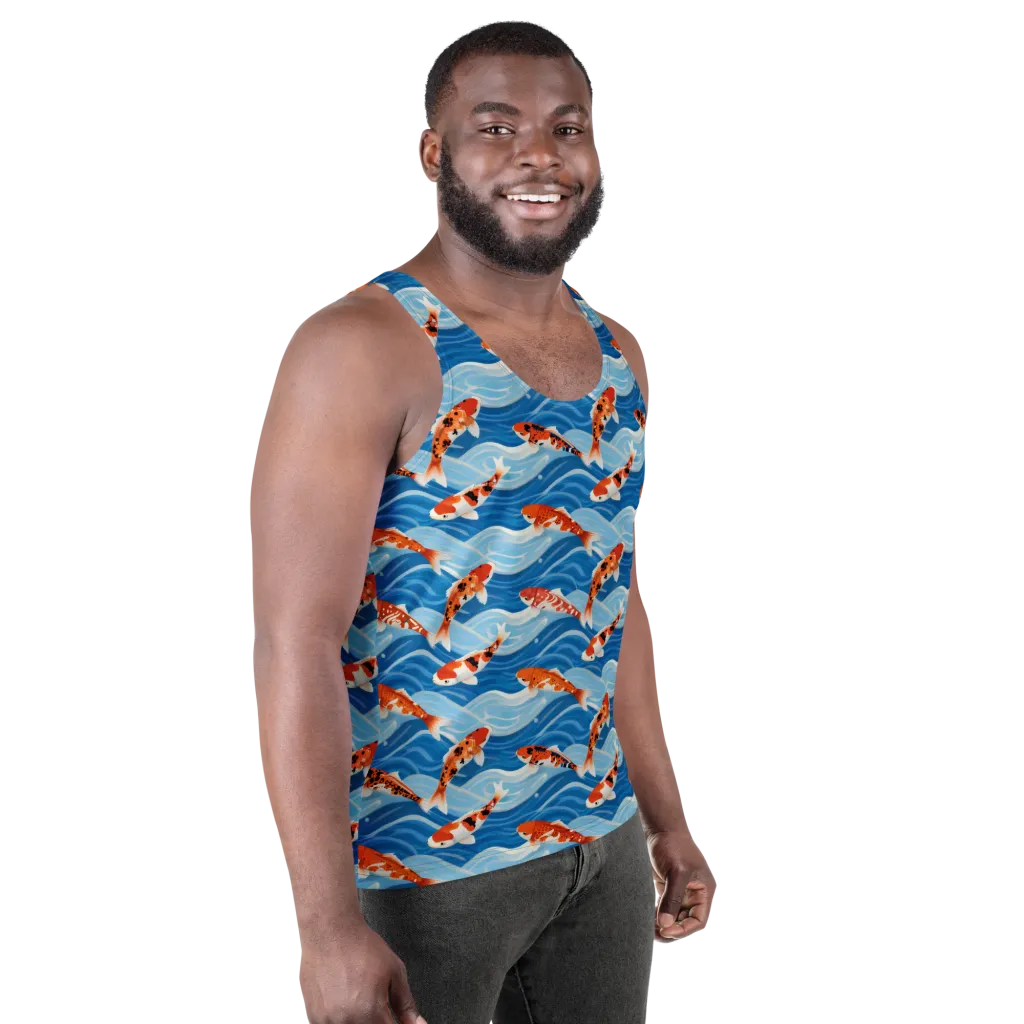 Crimson Drift on Men's Tank Top — Right Front