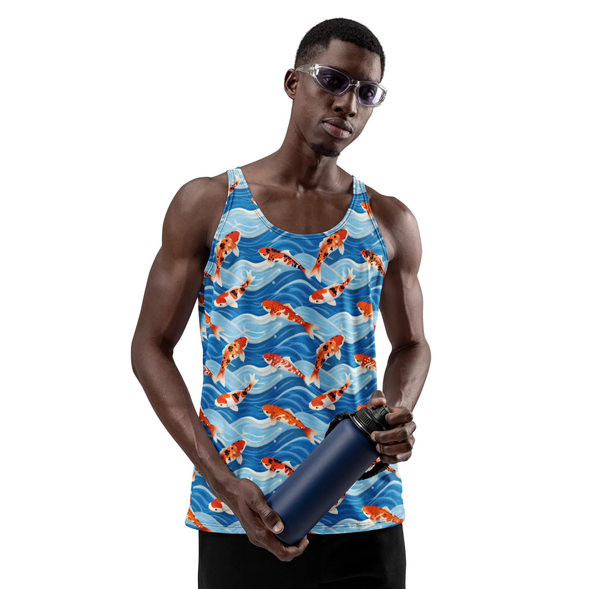 Crimson Drift on Men's Tank Top — Front print