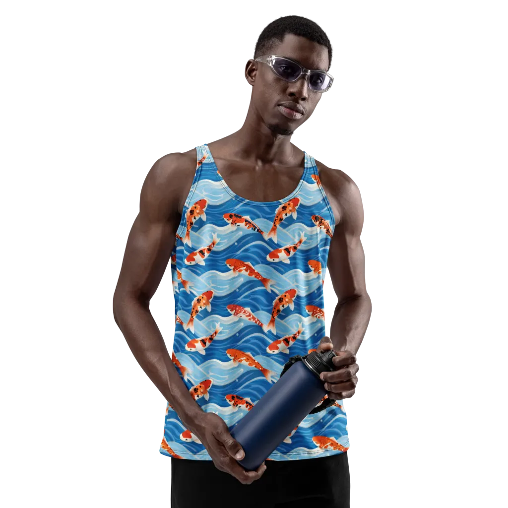 Crimson Drift on Men's Tank Top — Front print