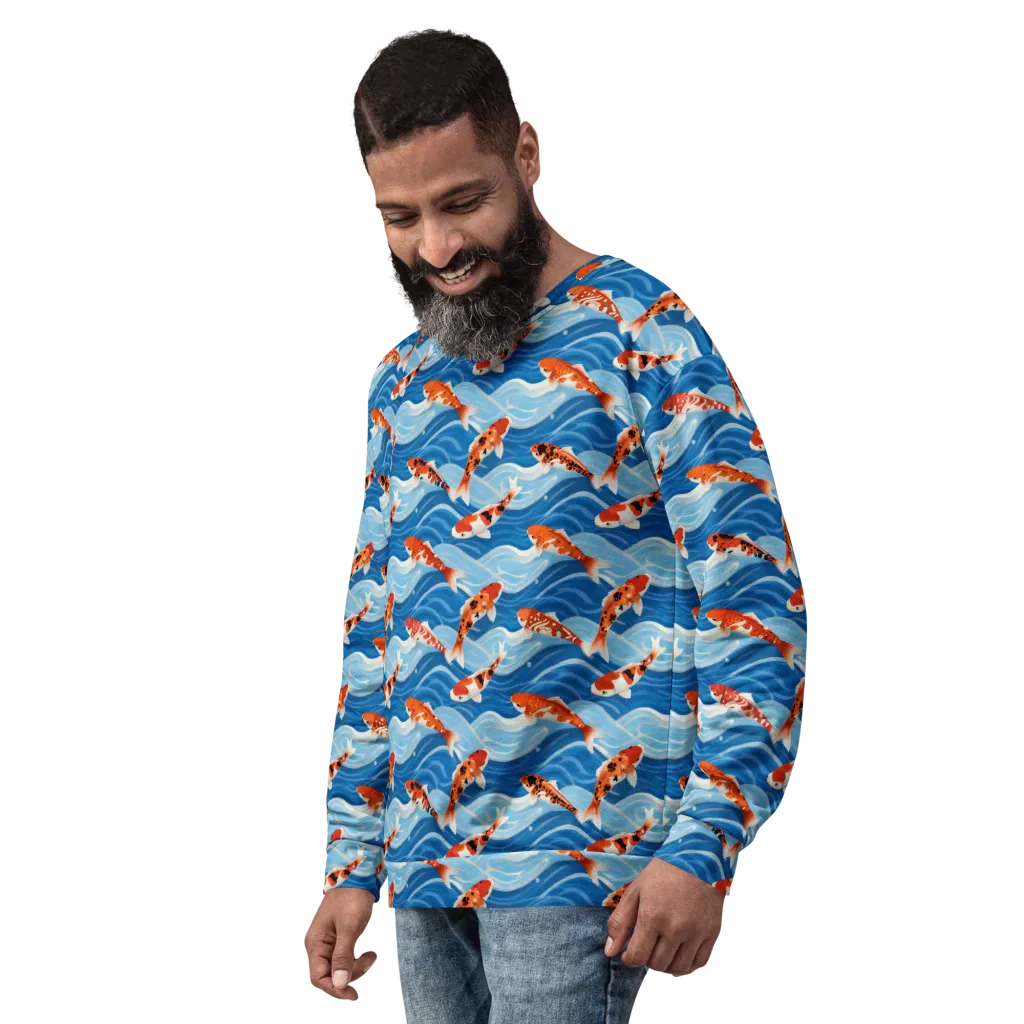 Crimson Drift on Sweatshirt — Left sleeve
