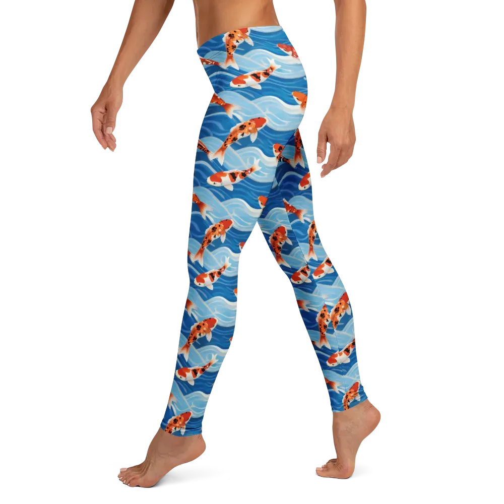Crimson Drift on Leggings — Left