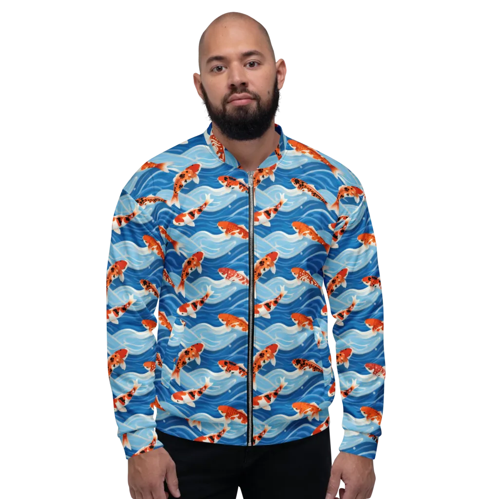 Crimson Drift on Bomber Jacket — Front