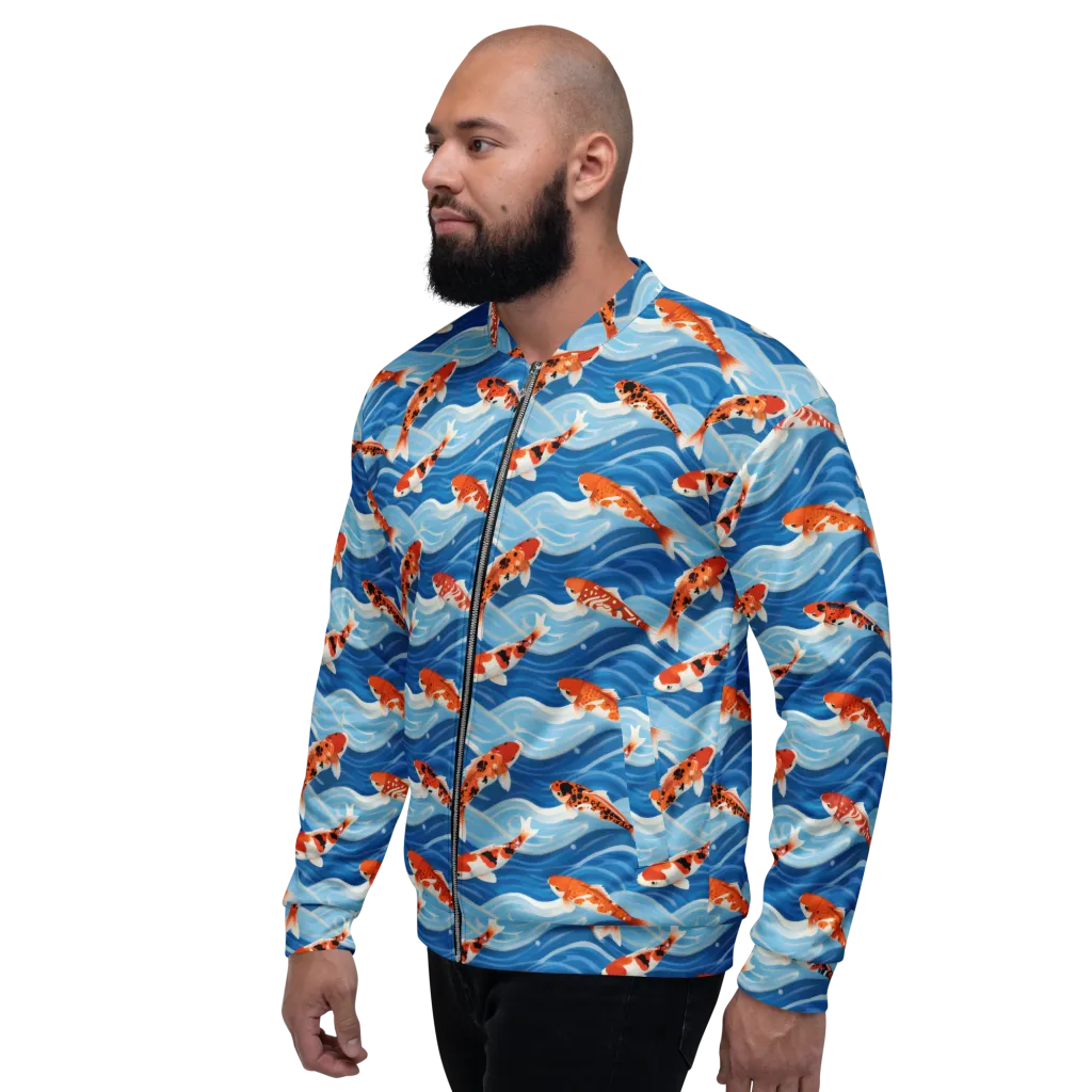 Crimson Drift on Bomber Jacket — Left