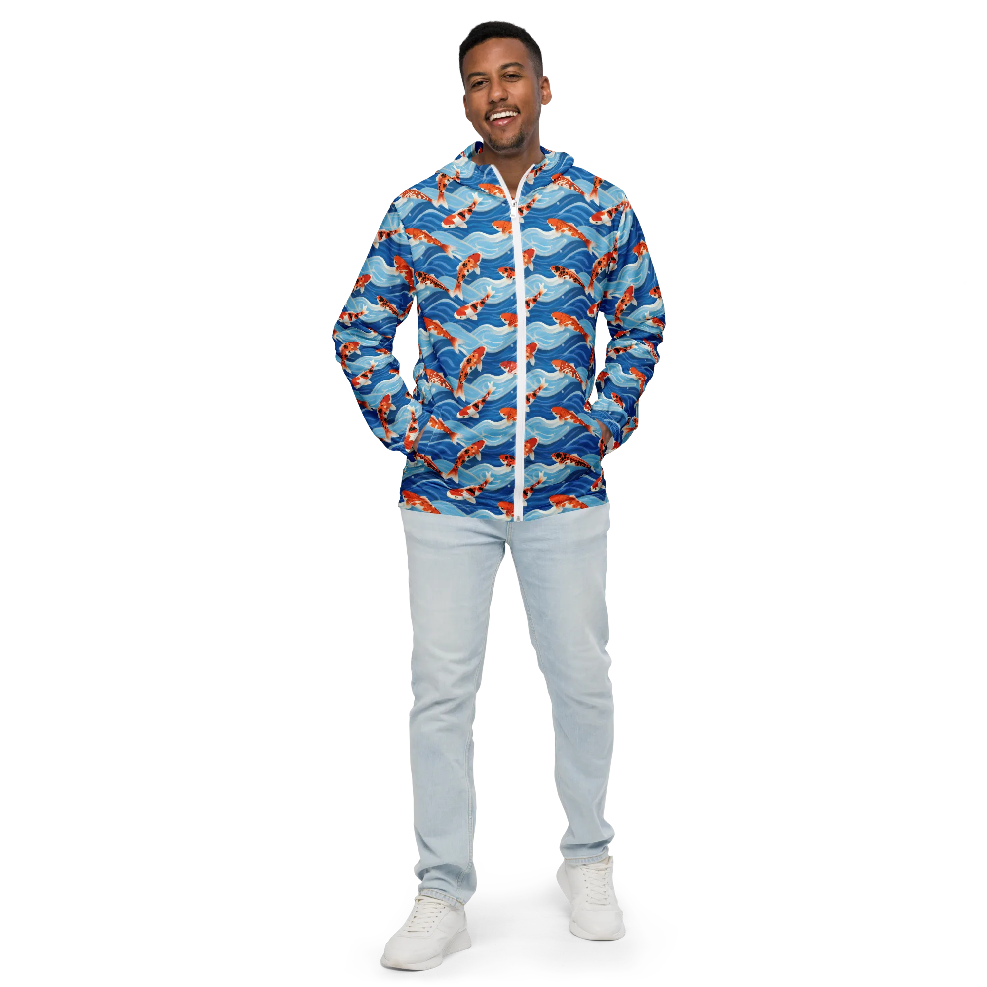 Crimson Drift on Men's Windbreaker — Front
