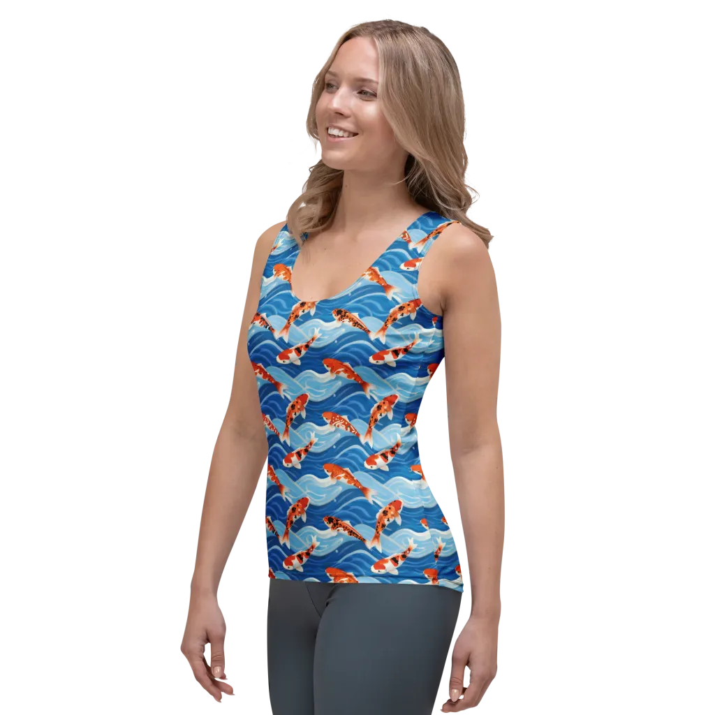 Crimson Drift on Women's Tank Top — Left Front