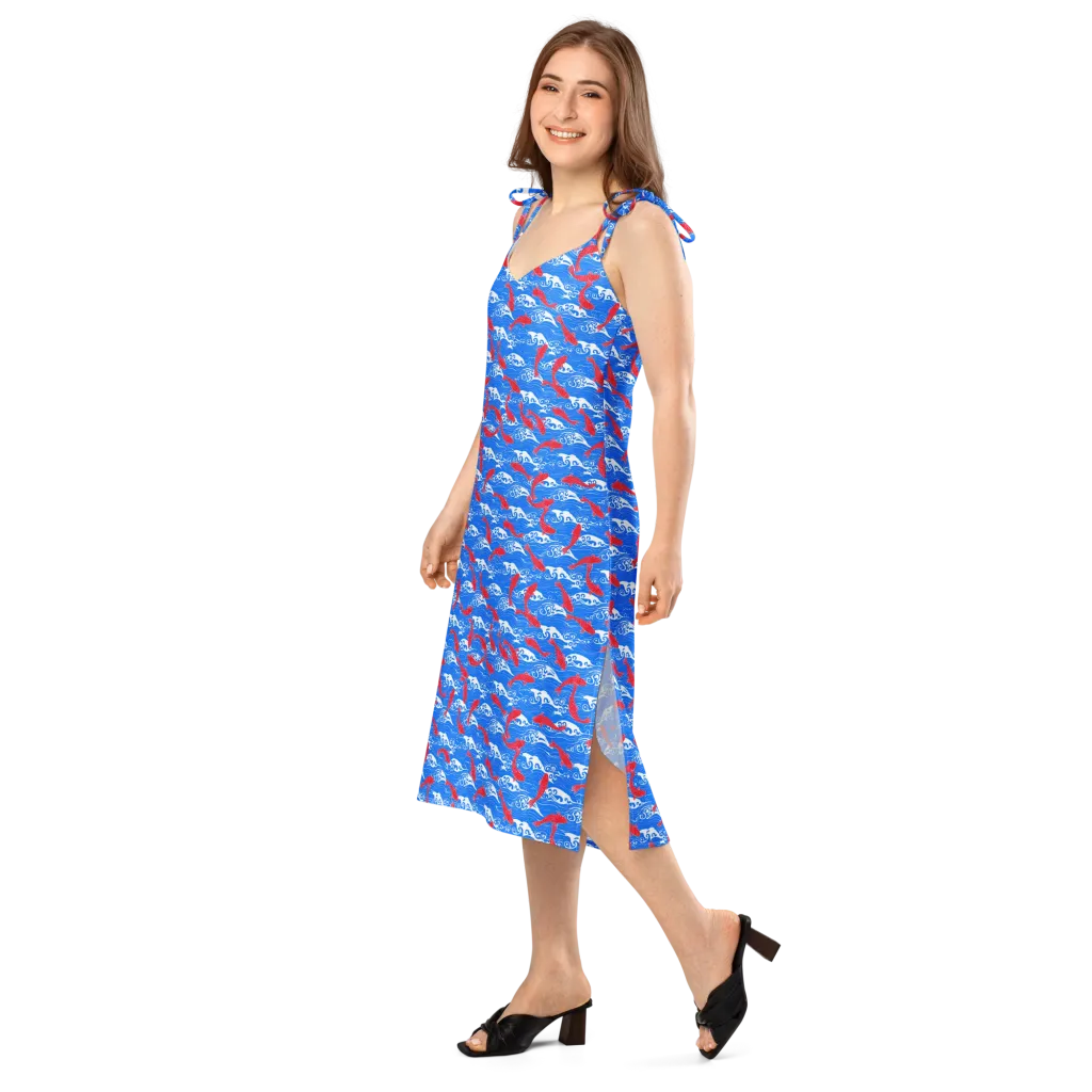 Crimson Tide Slip Dress on model