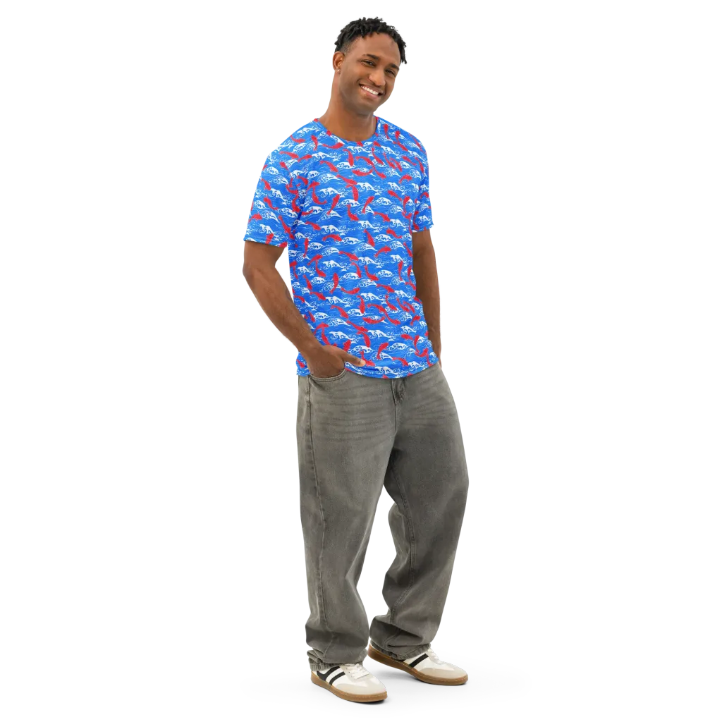 Crimson Tide on Men's Cotton Crew Neck T-Shirt — Right Front