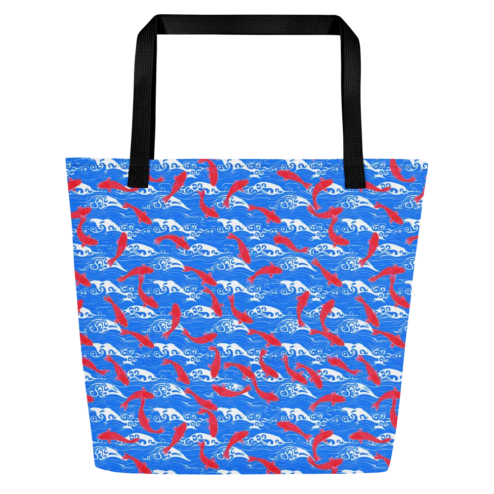 Crimson Tide on Large Tote Bag W/ Pocket — Front