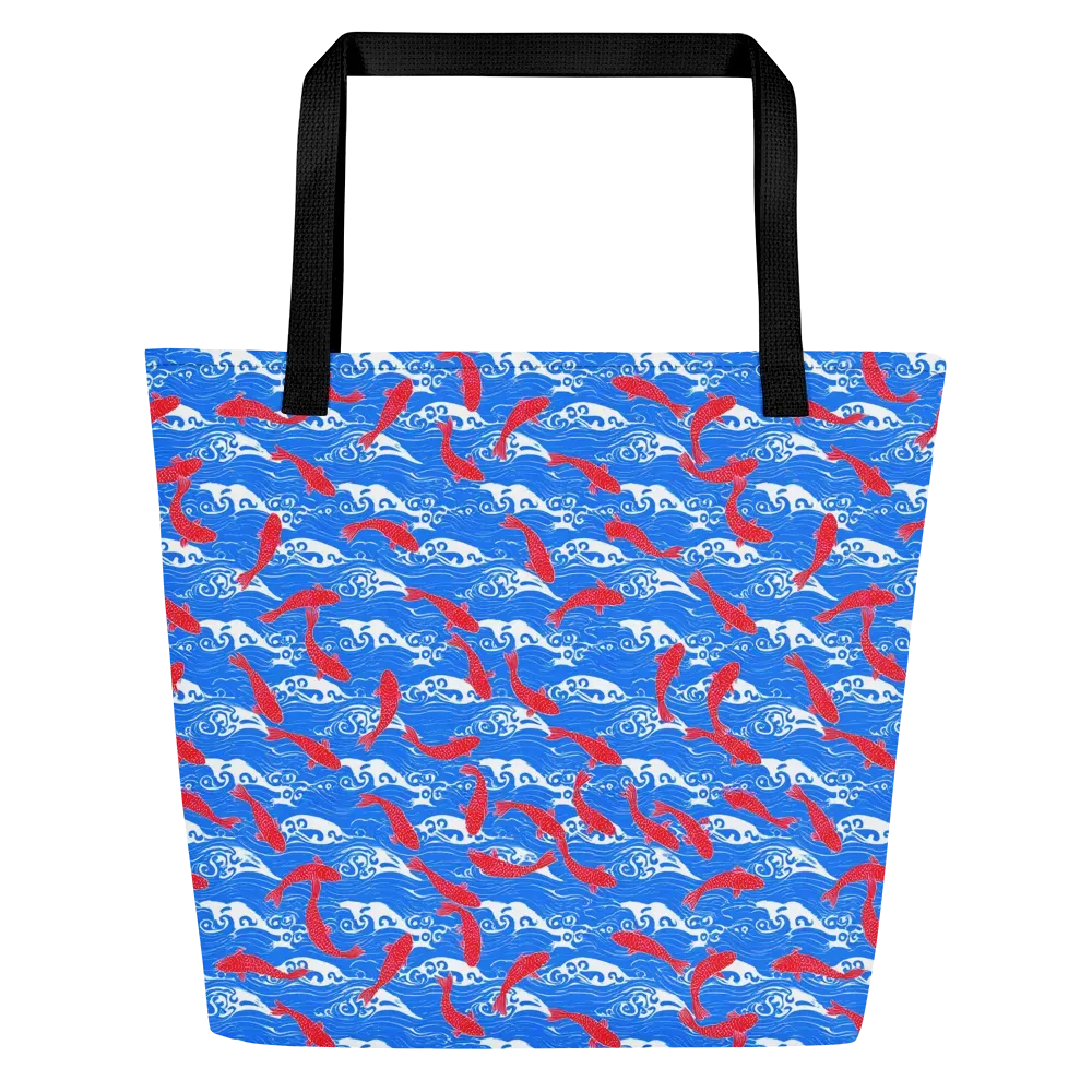 Crimson Tide on Large Tote Bag W/ Pocket — Front