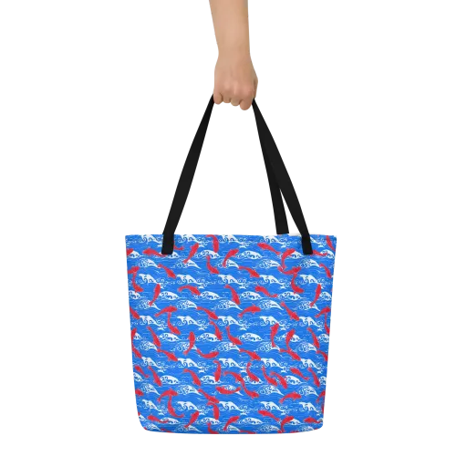 Crimson Tide on a Large Tote Bag W/ Pocket