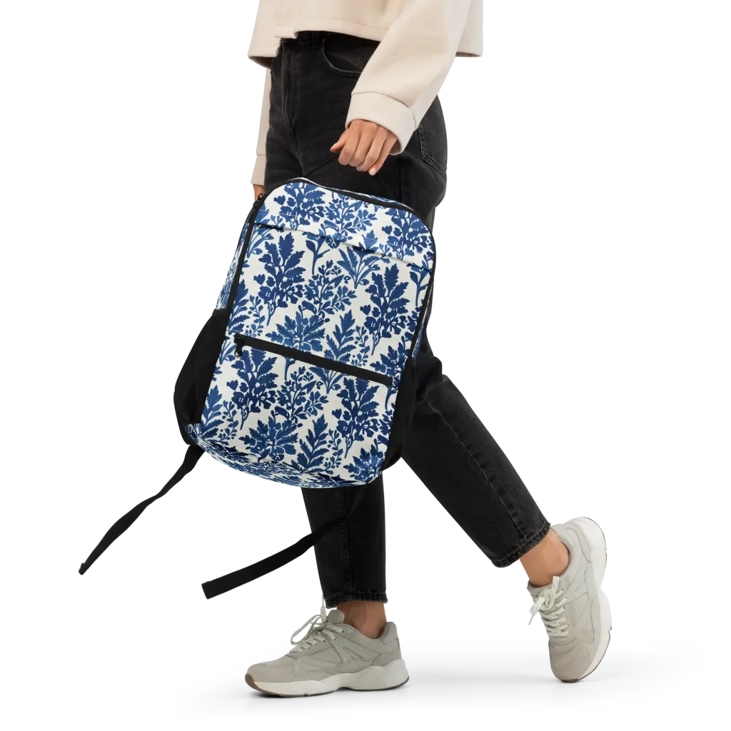 Blue Garden Ledger on Utility Backpack — Front 2
