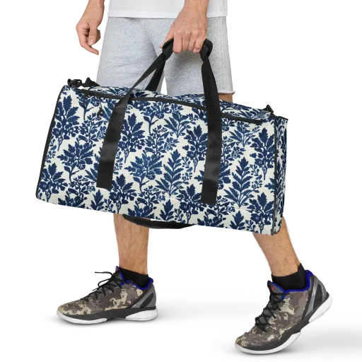 Blue Garden Ledger on a Duffle Bag