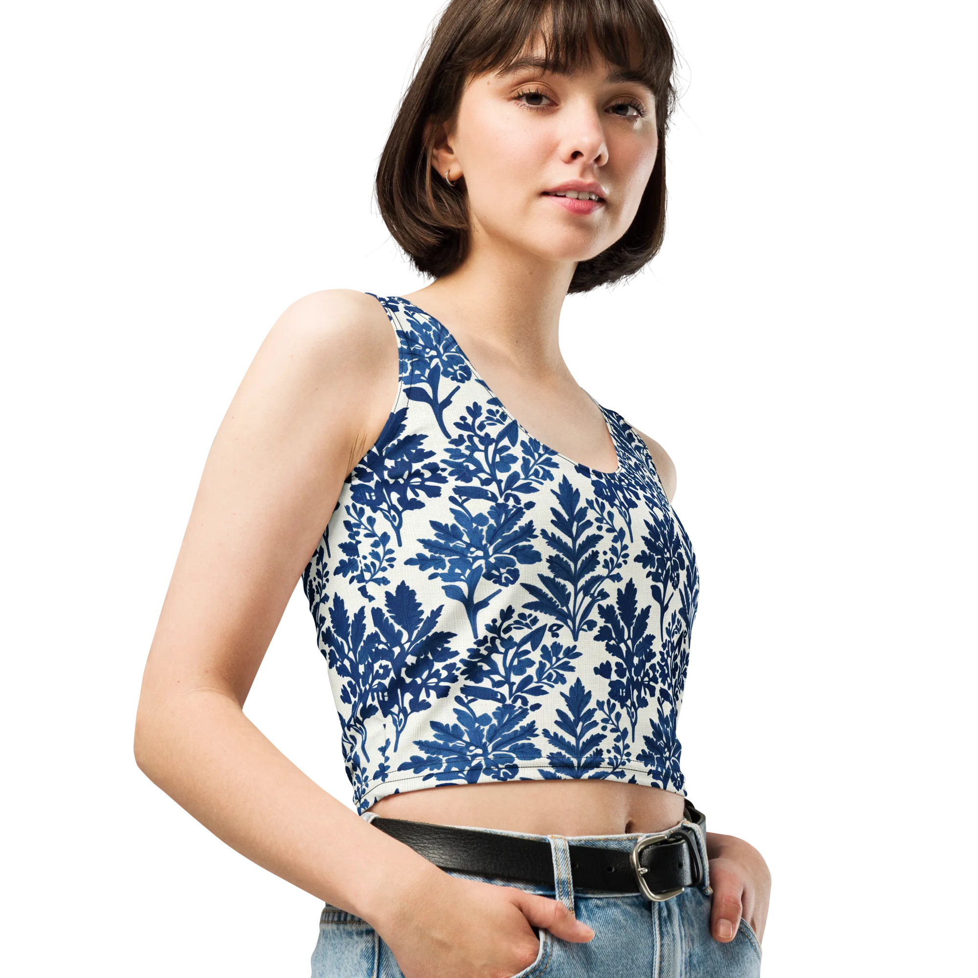 Blue Garden Ledger on Crop Top — Print file