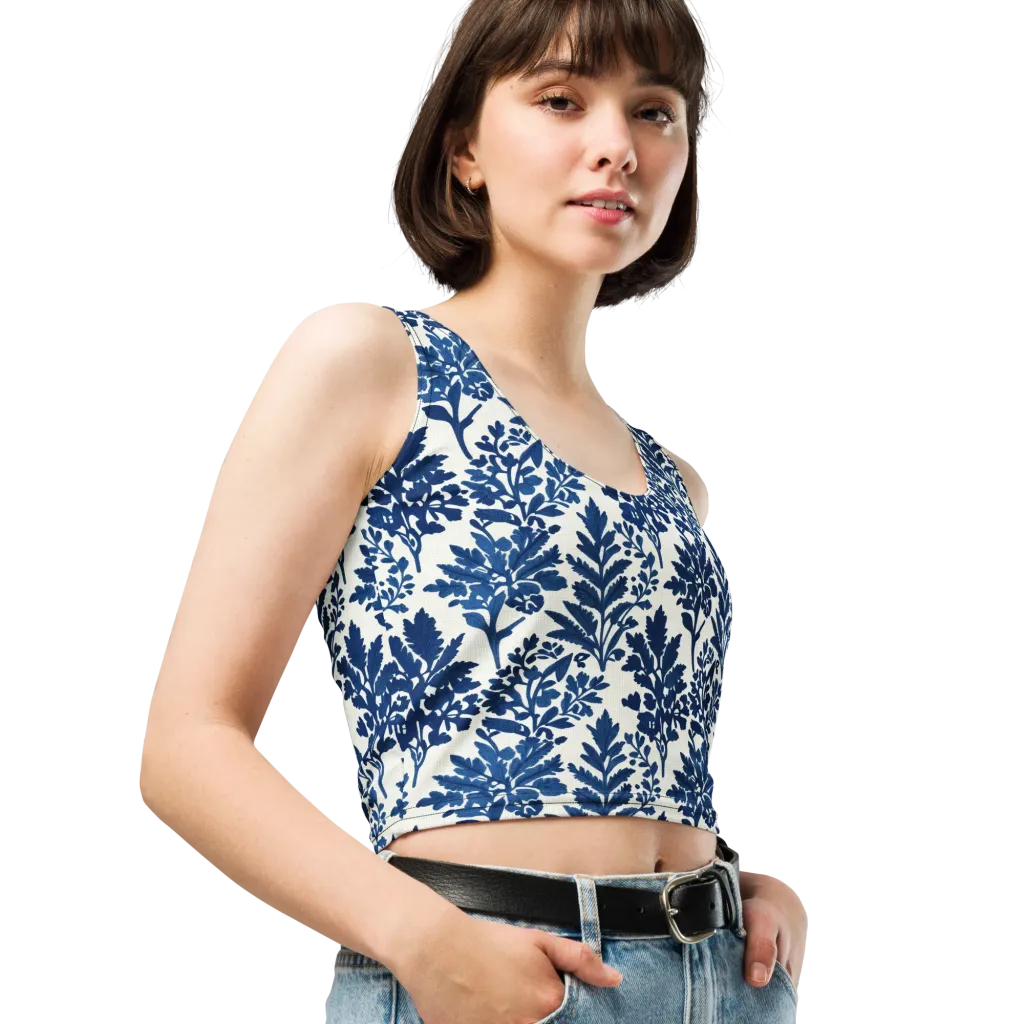 Blue Garden Ledger on Crop Top — Print file
