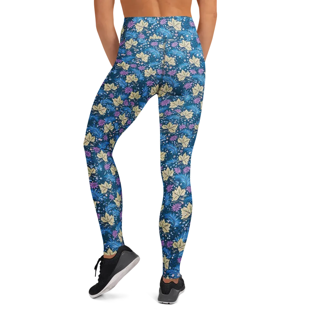 Midnight Meadow on Yoga Leggings — Back