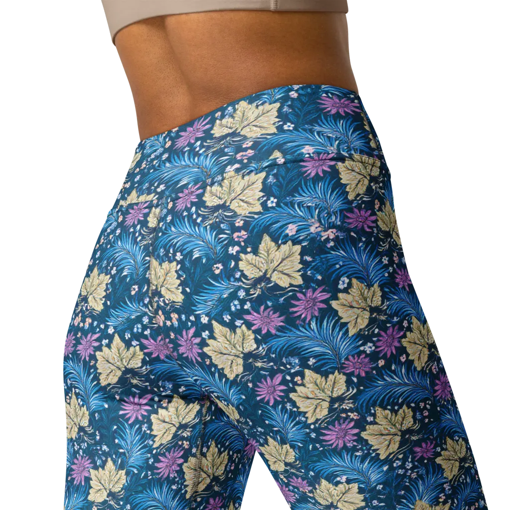 Midnight Meadow on Yoga Leggings — Back 2