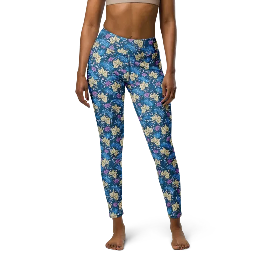 Midnight Meadow on a Yoga Leggings