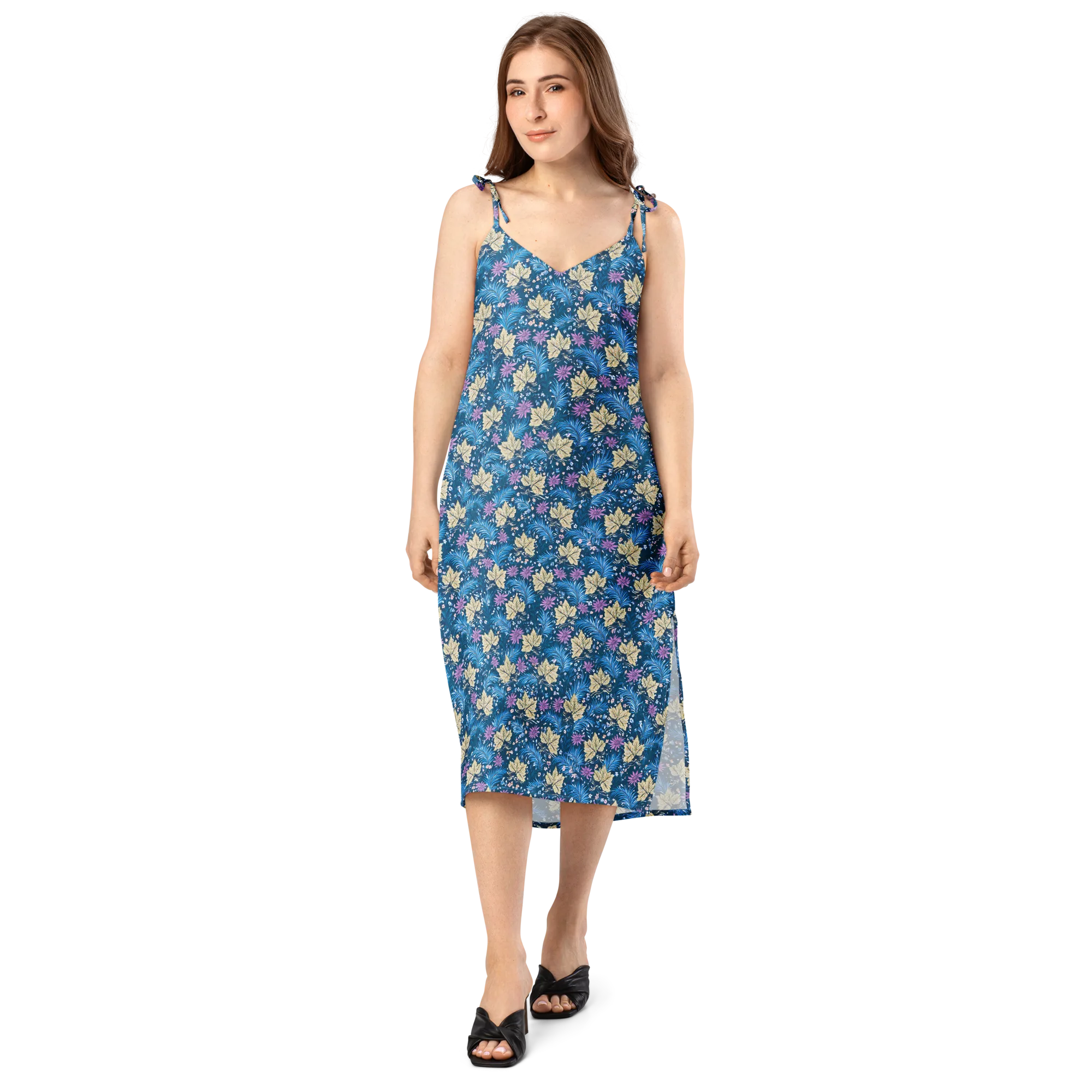 Midnight Meadow on Slip Dress — Front