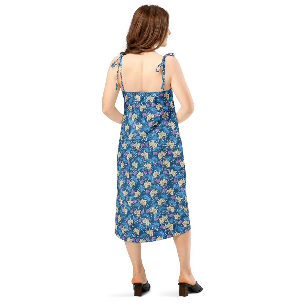 Midnight Meadow on Slip Dress — Back