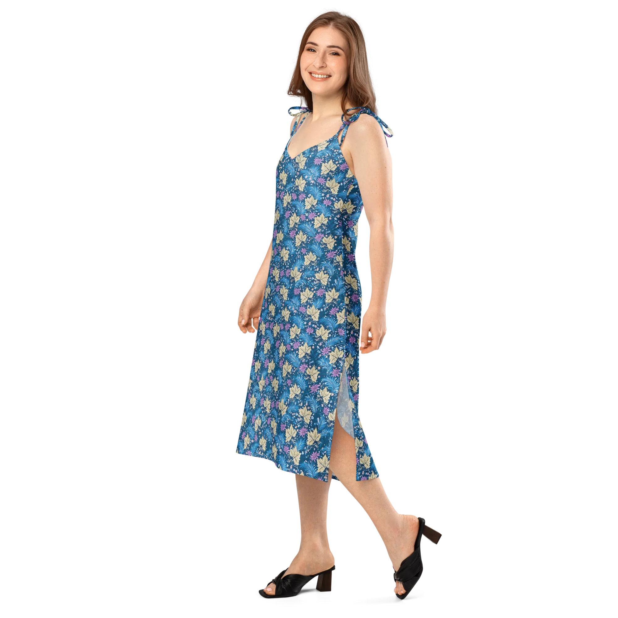 Midnight Meadow on Slip Dress — Left Front