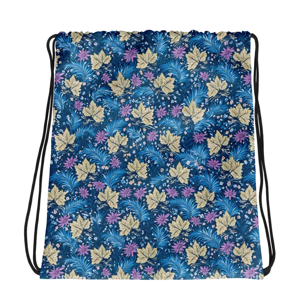 Midnight Meadow on Drawstring Bag — Mockup