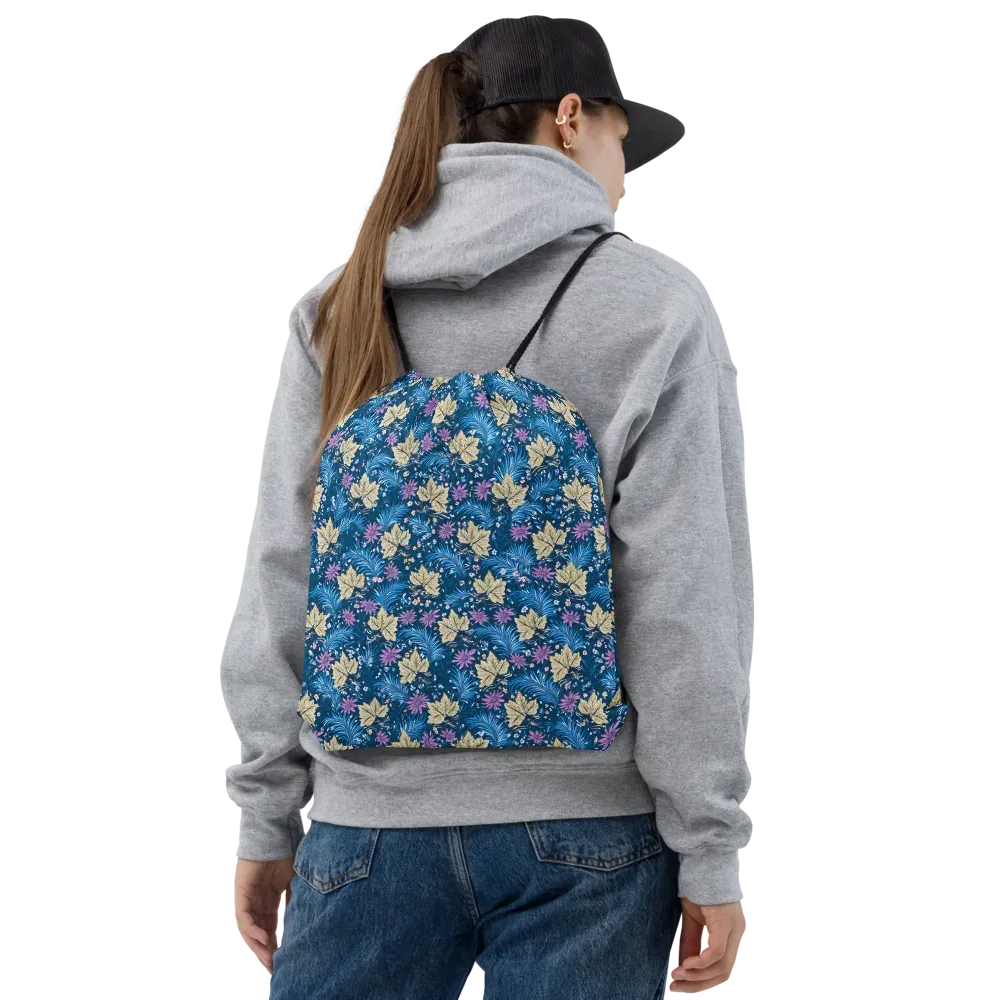 Midnight Meadow on Drawstring Bag — Front