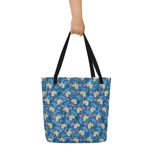 Midnight Meadow on a Large Tote Bag W/ Pocket