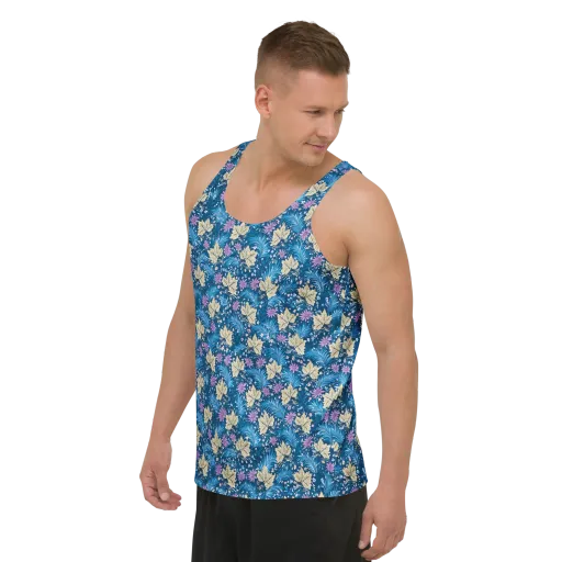 Midnight Meadow on a Men's Tank Top
