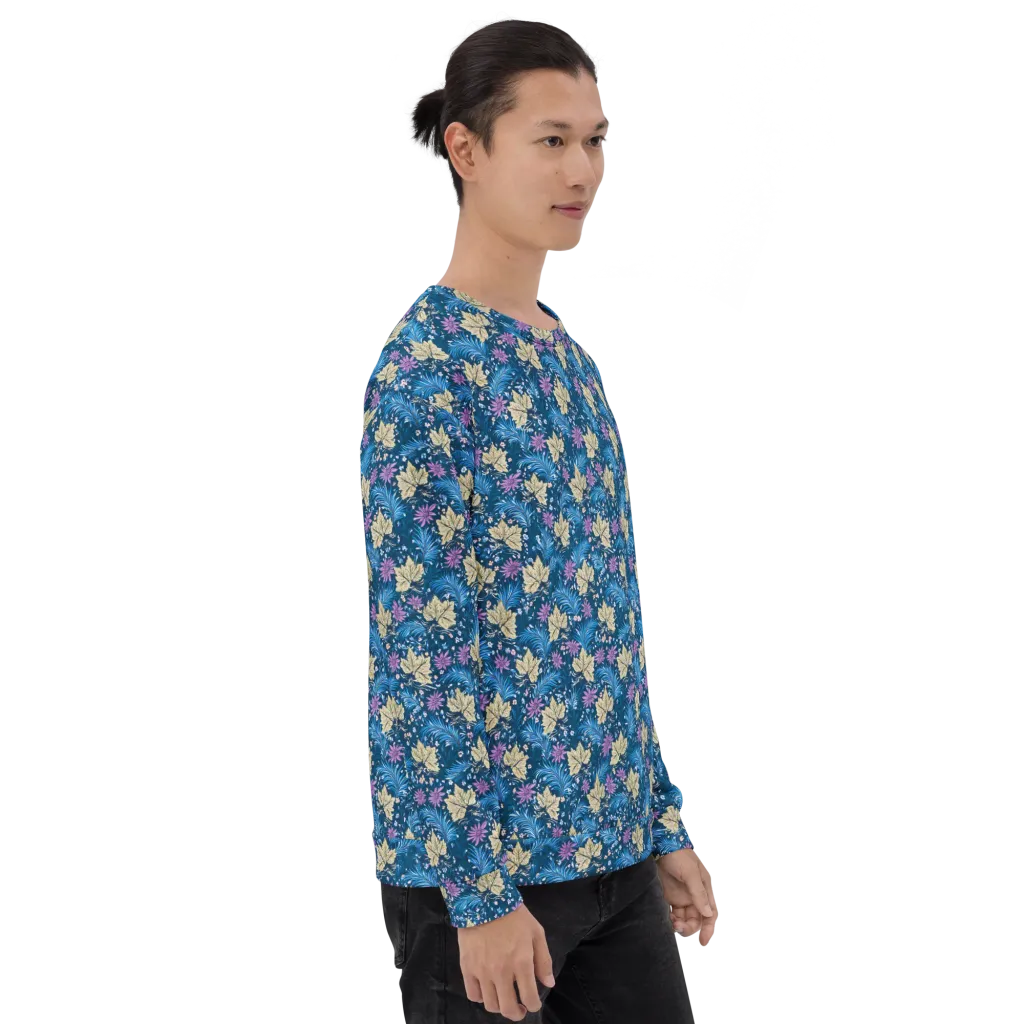 Midnight Meadow on Sweatshirt — Right sleeve