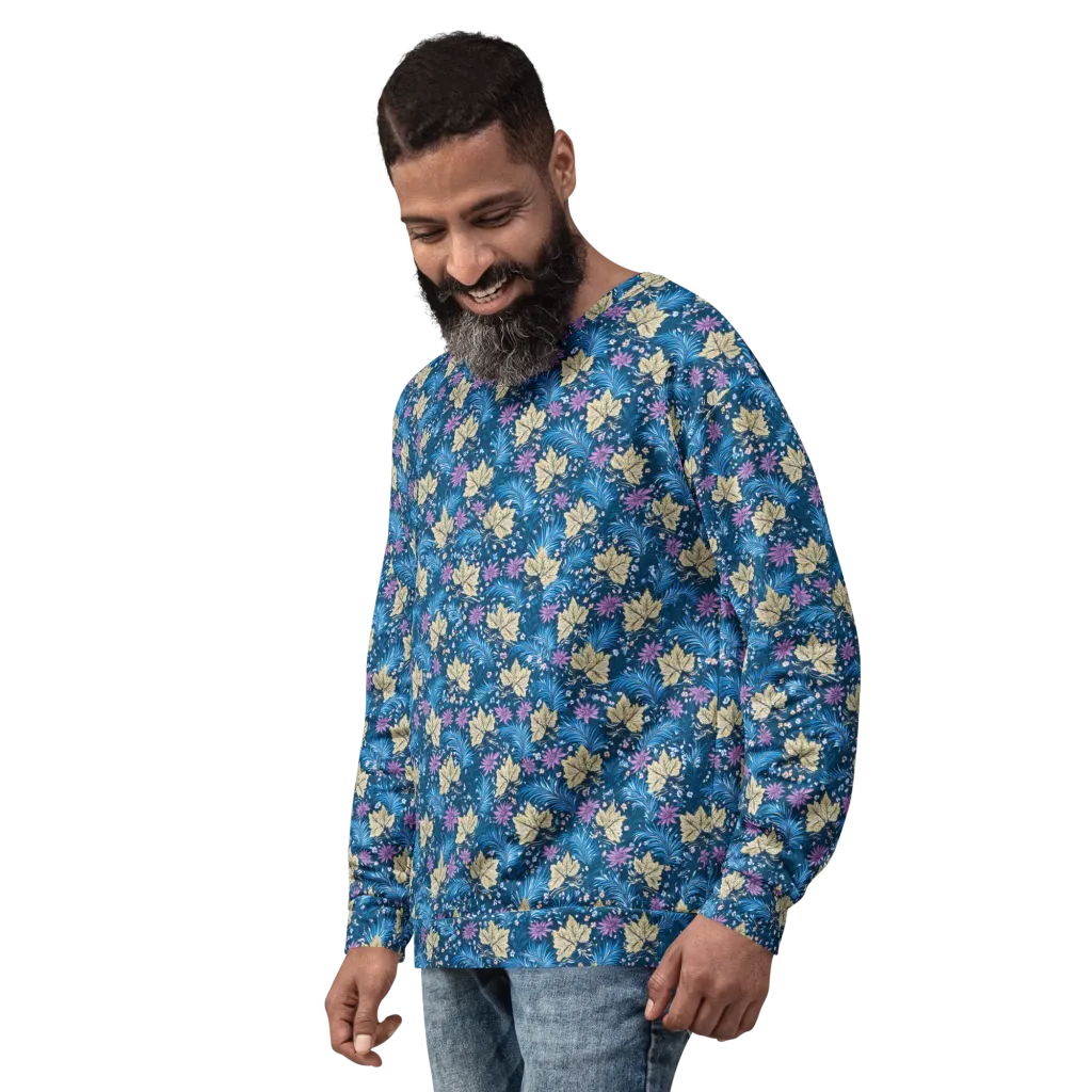 Midnight Meadow on Sweatshirt — Left sleeve