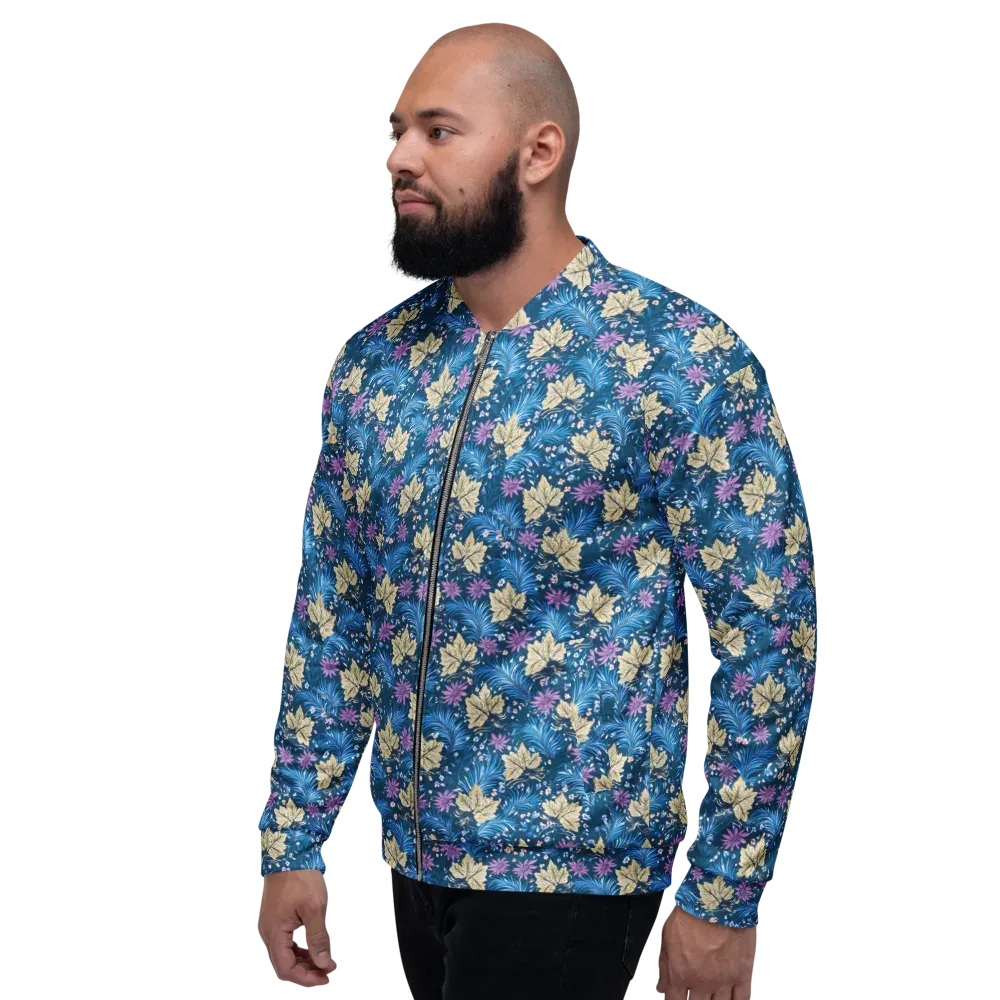 Midnight Meadow on Bomber Jacket — Left